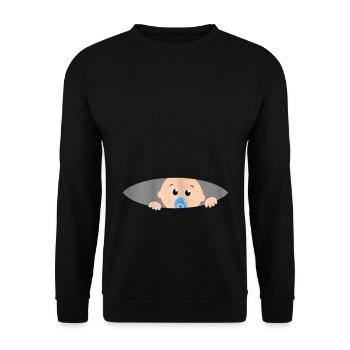 Para la mujer embarazada Bebé divertido el vientre - Sweat-shirt Unisexe - noir - Devant - Alina (178cm) & Michal (187cm)