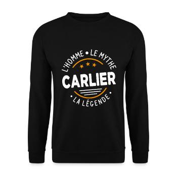 Carlier The Man The Myth The Legend - Unisex Sweatshirt - black - Front - Alina (178cm) & Michal (187cm)