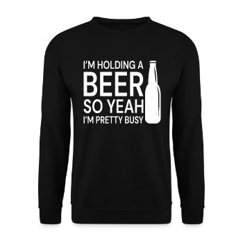 Funny Beer Saying Beer Drinker - Unisex Sweatshirt - black - Front - Alina (178cm) & Michal (187cm)