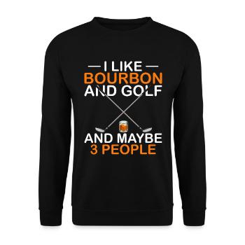 J’aime le bourbon et le golf et peut-être 3 personnes - Sweat-shirt Unisexe - noir - Devant - Alina (178cm) & Michal (187cm)