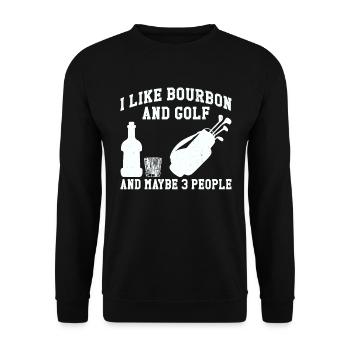 J’aime le bourbon et le golf et peut-être 3 personnes - Sweat-shirt Unisexe - noir - Devant - Alina (178cm) & Michal (187cm)
