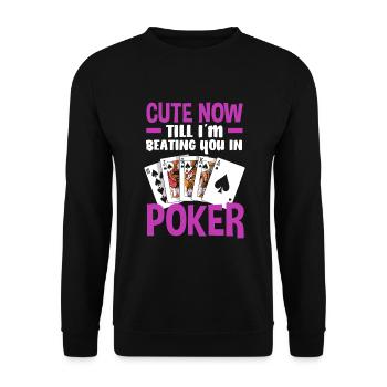 Poker Player Poker Player Poker Gift - Unisex Sweatshirt - black - Front - Alina (178cm) & Michal (187cm)