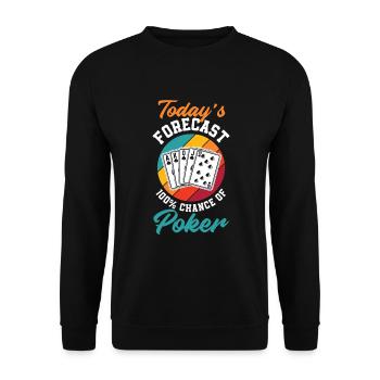 Poker Spieler Pokerspieler Pokern Geschenk - Unisex Pullover - Schwarz - Vorne - Alina (178cm) & Michal (187cm)