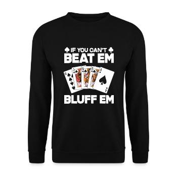Poker Player Poker Player Poker Gift - Unisex Sweatshirt - black - Front - Alina (178cm) & Michal (187cm)