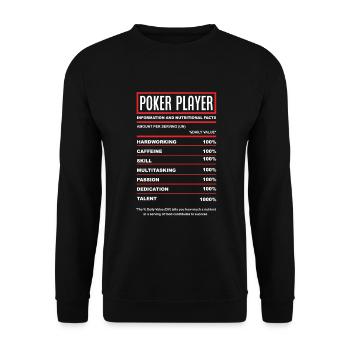 Poker Player Poker Player Poker Gift - Unisex Sweatshirt - black - Front - Alina (178cm) & Michal (187cm)