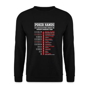 Poker Player Poker Player Poker Gift - Unisex Sweatshirt - black - Front - Alina (178cm) & Michal (187cm)