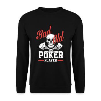 Poker Spieler Pokerspieler Pokern Geschenk - Unisex Pullover - Schwarz - Vorne - Alina (178cm) & Michal (187cm)
