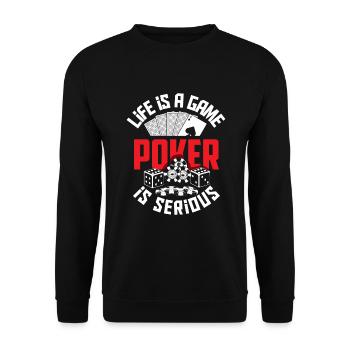 Poker Spieler Pokerspieler Pokern Geschenk - Unisex Pullover - Schwarz - Vorne - Alina (178cm) & Michal (187cm)