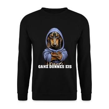 Dackel Hund Dachshund ganz dünnes Eis - Sweat-shirt Unisexe - noir - Devant - Alina (178cm) & Michal (187cm)