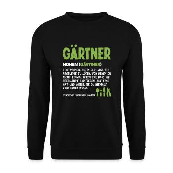 Gärtner Lustiges Gärtner Garten Geschenk - Unisex Pullover - Schwarz - Vorne - Alina (178cm) & Michal (187cm)