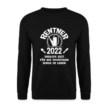 Rentner 2022 Garten Gärtner Gärtnerin - Unisex Pullover - Schwarz - Vorne - Alina (178cm) & Michal (187cm)