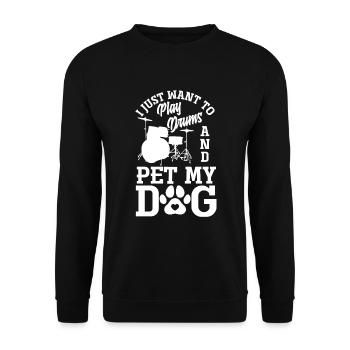 Drums Drummer Dog Gift - Unisex Sweatshirt - black - Front - Alina (178cm) & Michal (187cm)