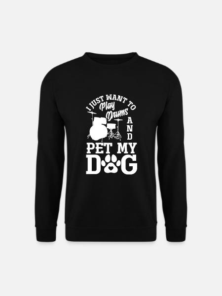 Drums Drummer Dog Gift - Unisex Sweatshirt - black
