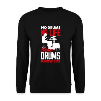 Schlagzeug Schlagzeuger Geschenk - Unisex Pullover - Schwarz - Vorne - Alina (178cm) & Michal (187cm)