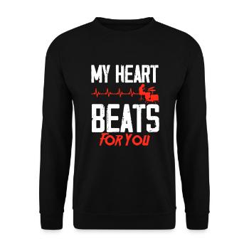 Schlagzeug Schlagzeuger Geschenk - Unisex Pullover - Schwarz - Vorne - Alina (178cm) & Michal (187cm)
