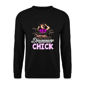 Drums Drummer Girl Gift - Sweat-shirt Unisexe - noir - Devant - Alina (178cm) & Michal (187cm)