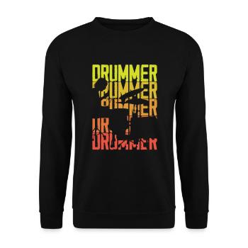 Schlagzeug Schlagzeuger Geschenk - Unisex Pullover - Schwarz - Vorne - Alina (178cm) & Michal (187cm)