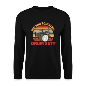 Schlagzeug Schlagzeuger Geschenk - Unisex Pullover - Schwarz - Vorne - Alina (178cm) & Michal (187cm)
