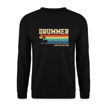 Schlagzeug Schlagzeuger Geschenk - Unisex Pullover - Schwarz - Vorne - Alina (178cm) & Michal (187cm)