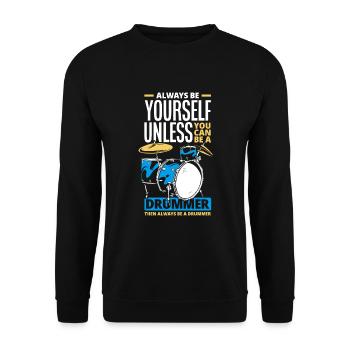 Schlagzeug Schlagzeuger Geschenk - Unisex Pullover - Schwarz - Vorne - Alina (178cm) & Michal (187cm)