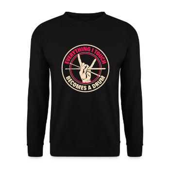 Schlagzeug Schlagzeuger Geschenk - Unisex Pullover - Schwarz - Vorne - Alina (178cm) & Michal (187cm)