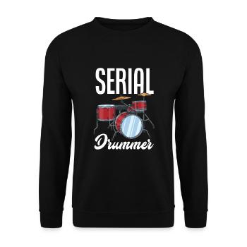 Schlagzeug Schlagzeuger Geschenk - Unisex Pullover - Schwarz - Vorne - Alina (178cm) & Michal (187cm)