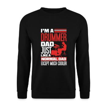 Drums Drummer Papa Gift - Unisex Sweatshirt - black - Front - Alina (178cm) & Michal (187cm)
