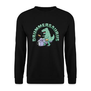 Batterie Batteur Dino Gift - Sweat-shirt Unisexe - noir - Devant - Alina (178cm) & Michal (187cm)