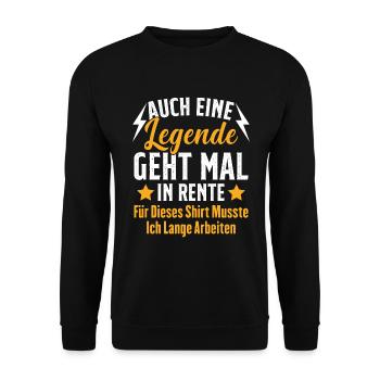 Une légende prend sa retraite Un drôle de retraité - Sweat-shirt Unisexe - noir - Devant - Alina (178cm) & Michal (187cm)