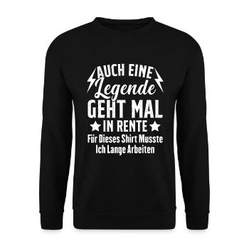 Une légende prend sa retraite Un drôle de retraité - Sweat-shirt Unisexe - noir - Devant - Alina (178cm) & Michal (187cm)