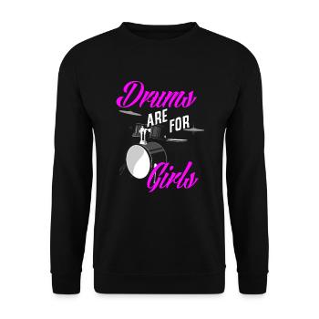 Drums Girl Drummer Gift - Sweat-shirt Unisexe - noir - Devant - Alina (178cm) & Michal (187cm)