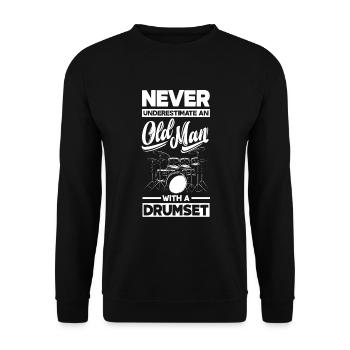 Schlagzeug Schlagzeuger Geschenk - Unisex Pullover - Schwarz - Vorne - Alina (178cm) & Michal (187cm)