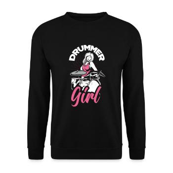 Drums Girl Drummer Gift - Sweat-shirt Unisexe - noir - Devant - Alina (178cm) & Michal (187cm)