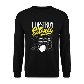 Schlagzeug Schlagzeuger Geschenk - Unisex Pullover - Schwarz - Vorne - Alina (178cm) & Michal (187cm)