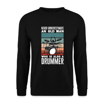 Schlagzeug Schlagzeuger Geschenk - Unisex Pullover - Schwarz - Vorne - Alina (178cm) & Michal (187cm)