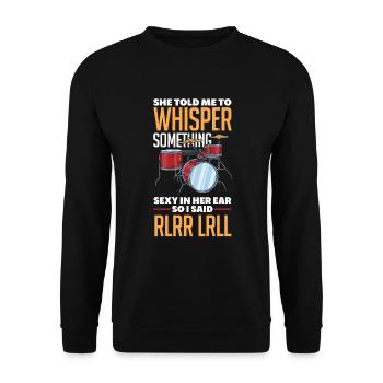 Schlagzeug Schlagzeuger Geschenk - Unisex Pullover - Schwarz - Vorne - Alina (178cm) & Michal (187cm)