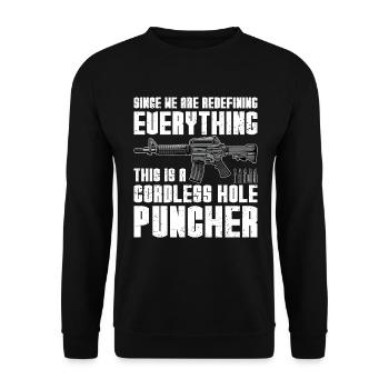 Pistole Polizist Waffenbesitzer Soldat Bundeswehr - Unisex Pullover - Schwarz - Vorne - Alina (178cm) & Michal (187cm)
