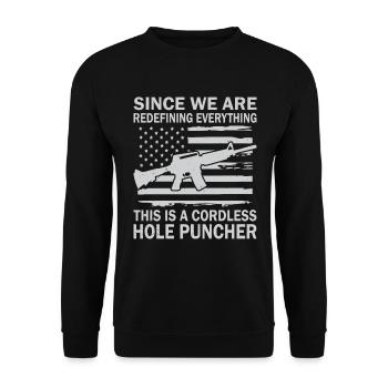 Pistole Polizist Waffenbesitzer Soldat Bundeswehr - Unisex Pullover - Schwarz - Vorne - Alina (178cm) & Michal (187cm)