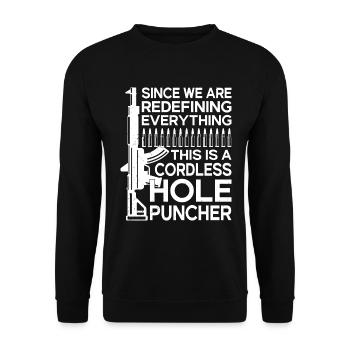 Pistole Polizist Waffenbesitzer Soldat Bundeswehr - Unisex Pullover - Schwarz - Vorne - Alina (178cm) & Michal (187cm)