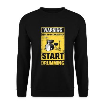 Schlagzeug Schlagzeuger Geschenk - Unisex Pullover - Schwarz - Vorne - Alina (178cm) & Michal (187cm)