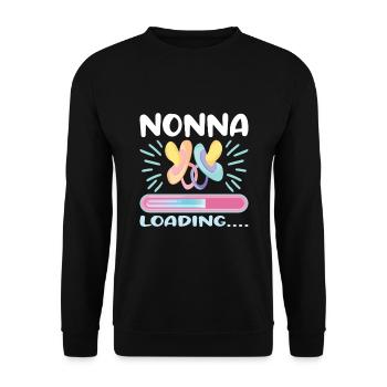 Nonna 2023 Nonna Loading.... - Unisex Pullover - Schwarz - Vorne - Alina (178cm) & Michal (187cm)