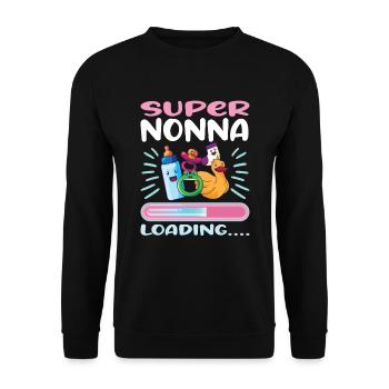 Super Nonna 2023 Loading..... - Unisex Pullover - Schwarz - Vorne - Alina (178cm) & Michal (187cm)