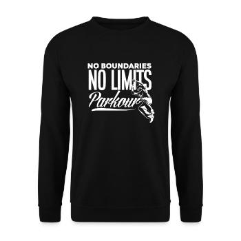 Lustiges Parkourläufer Freerunner Geschenk - Unisex Pullover - Schwarz - Vorne - Alina (178cm) & Michal (187cm)