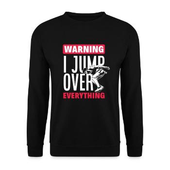 Lustiges Parkourläufer Freerunner Geschenk - Unisex Pullover - Schwarz - Vorne - Alina (178cm) & Michal (187cm)