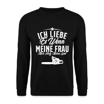 J’adore quand ma femme fait du bûcheron - Sweat-shirt Unisexe - noir - Devant - Alina (178cm) & Michal (187cm)