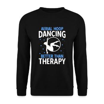 Aerial Hoop Dancing Better Than Therapy - Unisex Pullover - Schwarz - Vorne - Alina (178cm) & Michal (187cm)