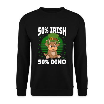 Dinosaur St. Patrick's Day Dino - Unisex Sweatshirt - black - Front - Alina (178cm) & Michal (187cm)