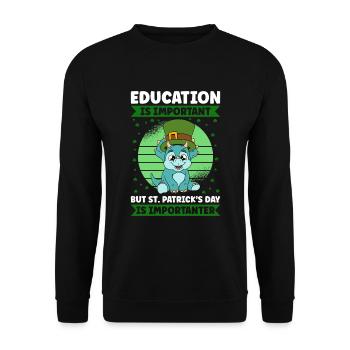 Dinosaur St. Patrick's Day Dino - Unisex Sweatshirt - black - Front - Alina (178cm) & Michal (187cm)