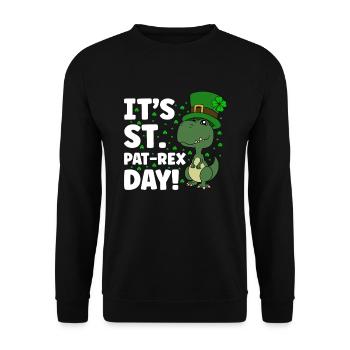Dinosaur St. Patrick's Day Dino - Unisex Sweatshirt - black - Front - Alina (178cm) & Michal (187cm)
