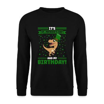 Dinosaur St. Patrick's Day Dino - Unisex Sweatshirt - black - Front - Alina (178cm) & Michal (187cm)